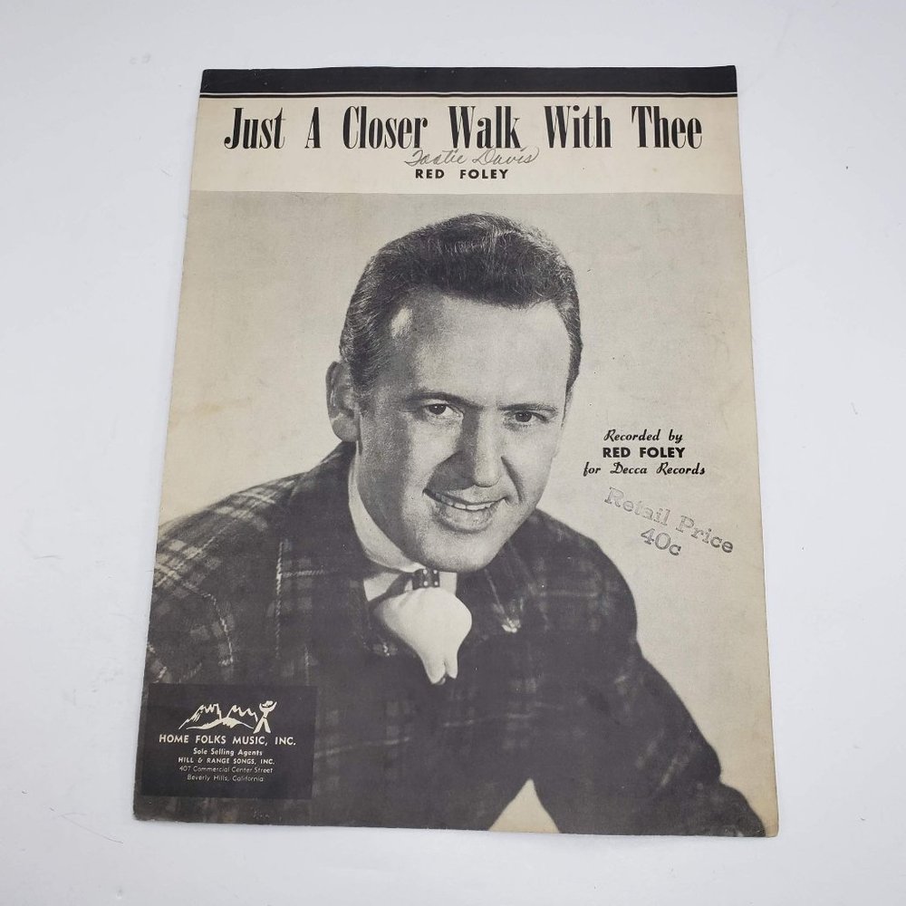 Just A Closer Walk With Thee Red Foley Sheet Music 1950 Guitar Ukulele